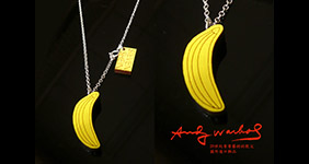 Andy Warhol 925純銀迷你項鍊-banana
